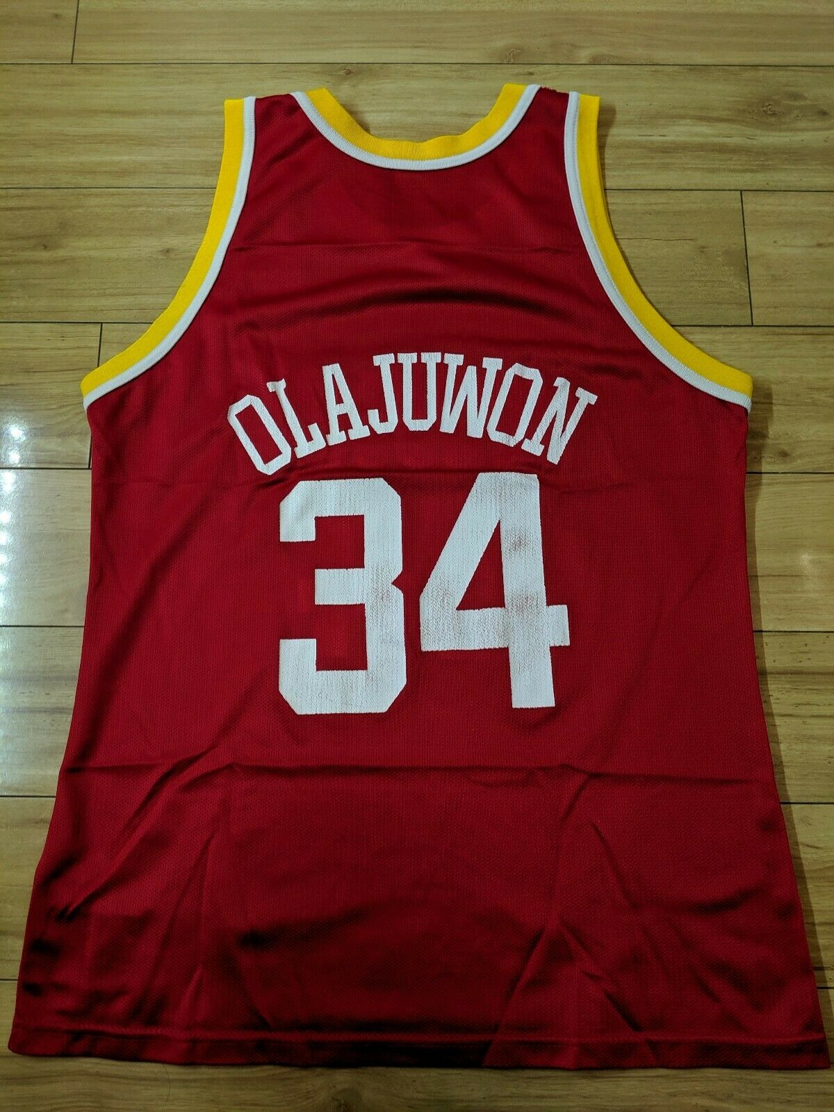 Hakeem Olajuwon Houston Rockets Vintage Sandknit Basketball Jersey